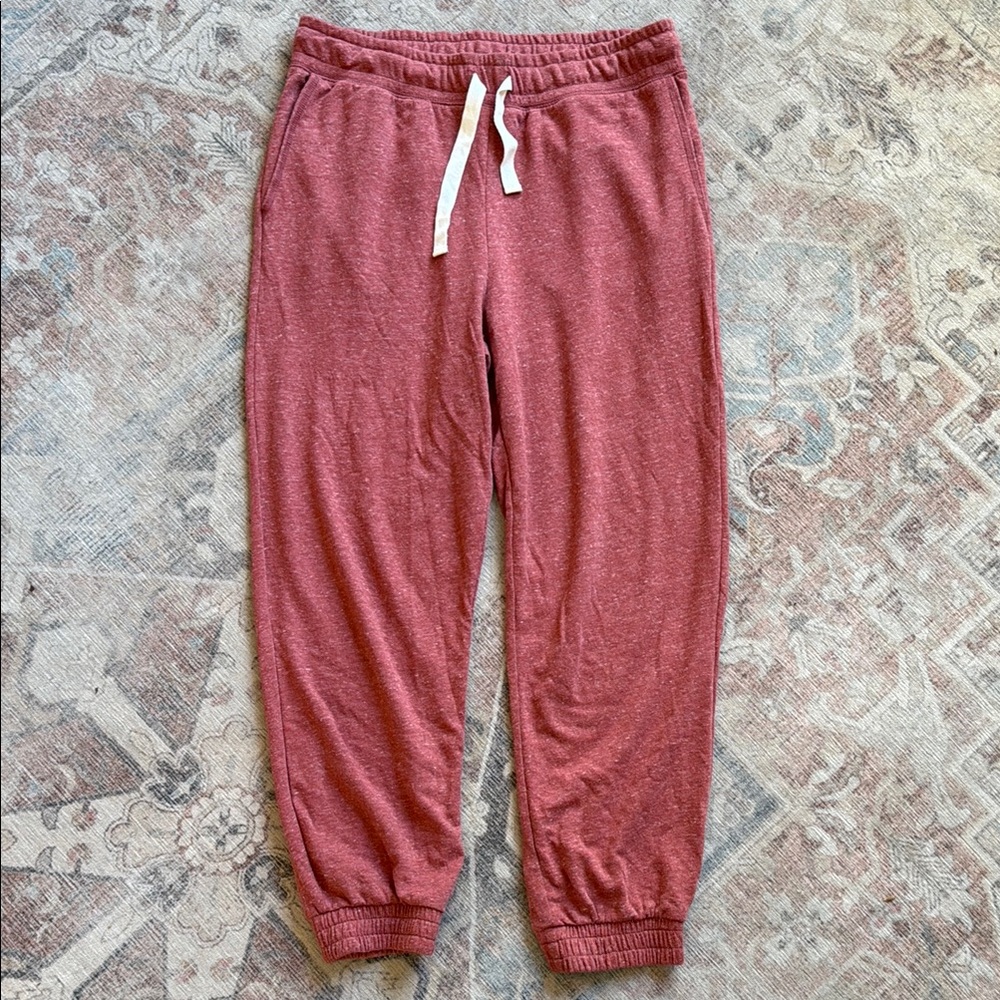 Madewell Red Lounge Joggers with Elastic Waistband